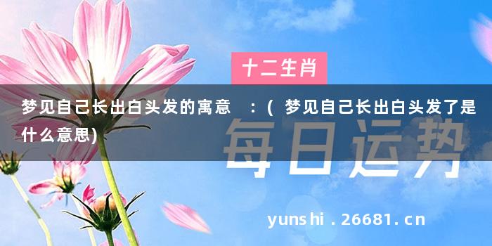 梦见自己长出白头发的寓意 :(梦见自己长出白头发了是什么意思)